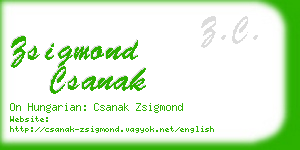 zsigmond csanak business card